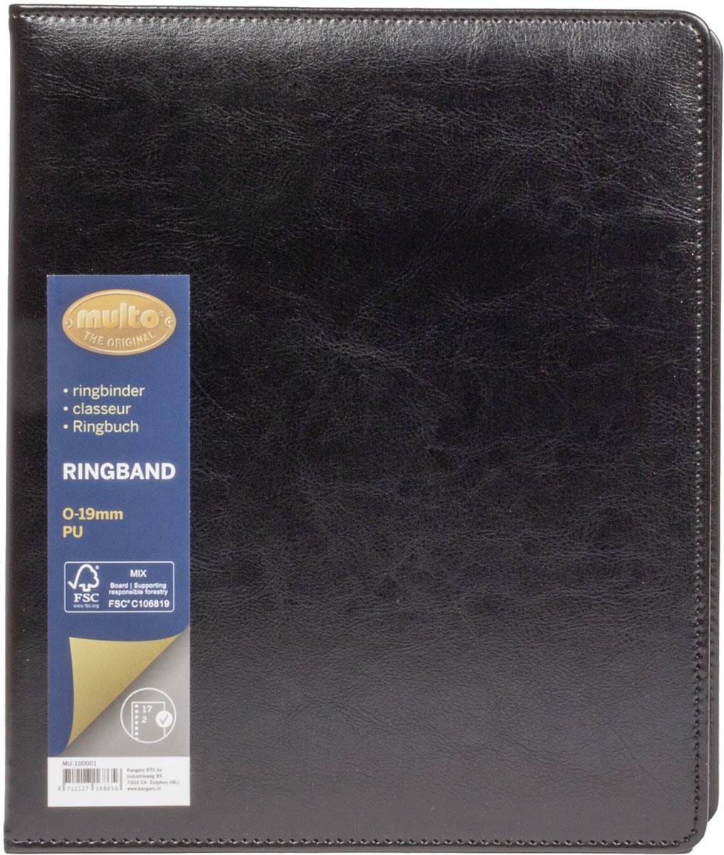Multo ringmap Hannibal voor ft A5, 17 ringen van 19 mm, zwart kunstleer