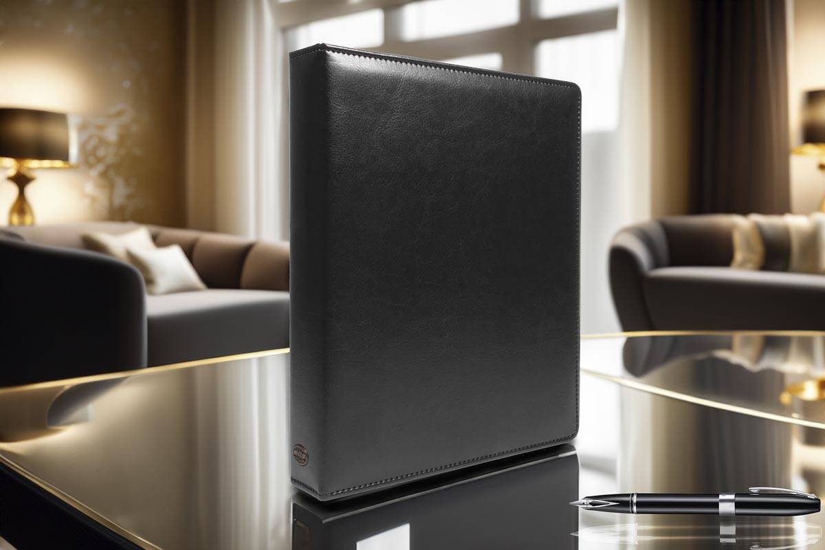 Multo ringmap Hannibal voor ft A5, 17 ringen van 19 mm, zwart kunstleer