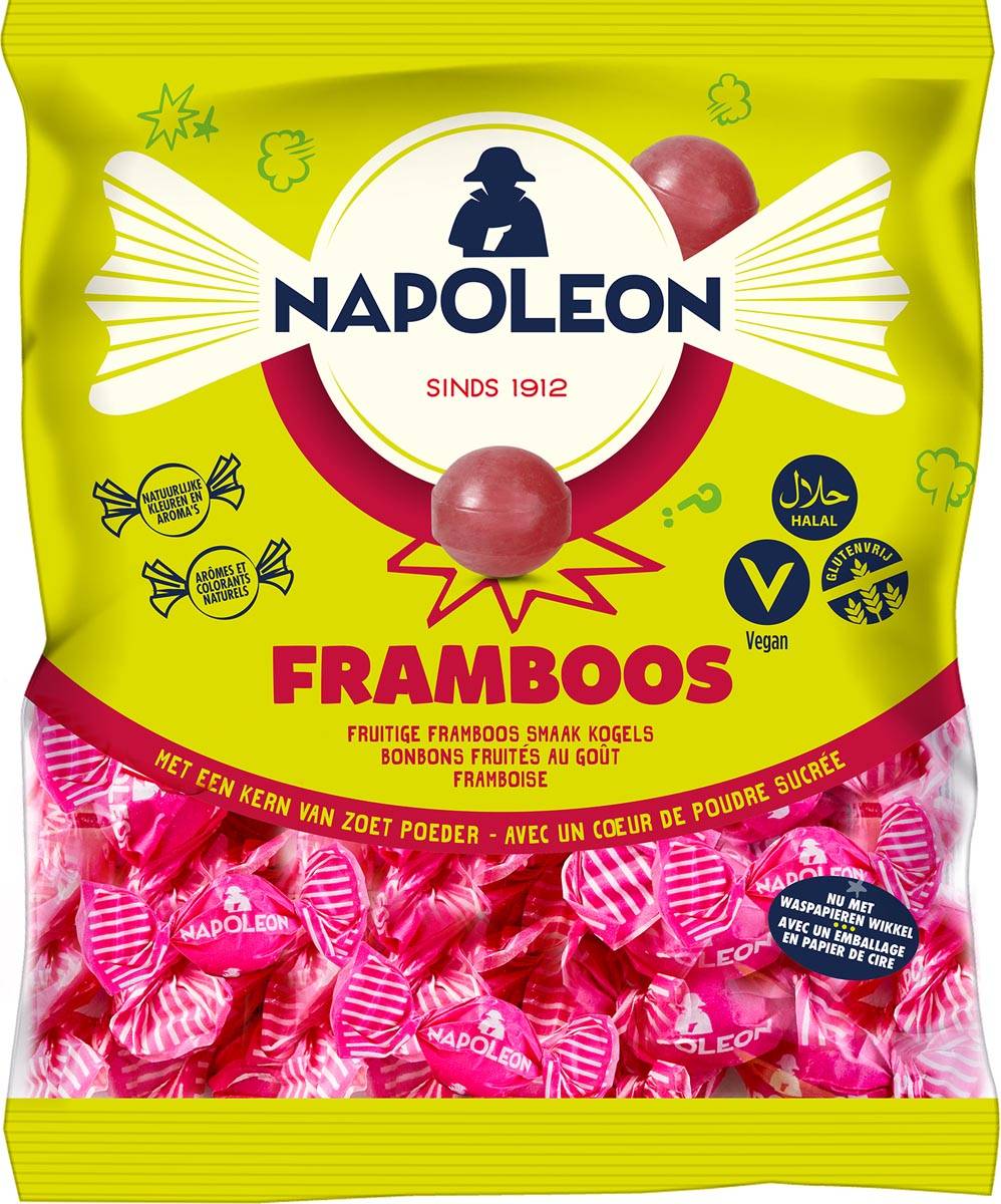Napoleon snoepjes framboos, zak van 1 kg
