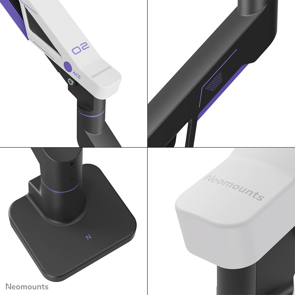 Neomounts DS70-256BL1 Gaming monitorarm 24-57" - gasveer - Topfix - 180°-stop