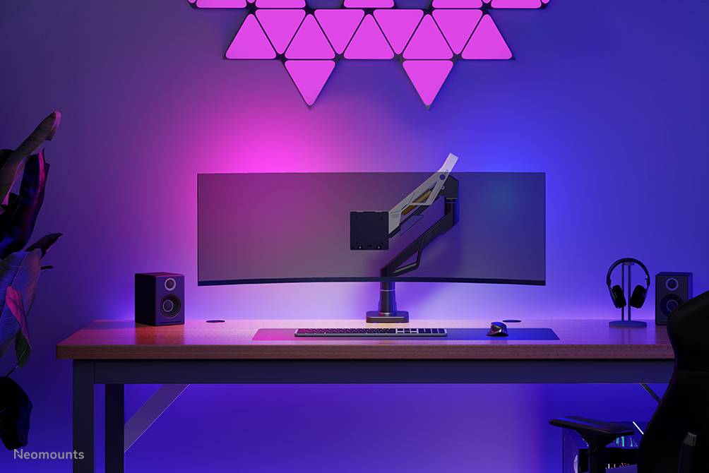 Neomounts DS70-256BL1 Gaming monitorarm 24-57" - gasveer - Topfix - 180°-stop