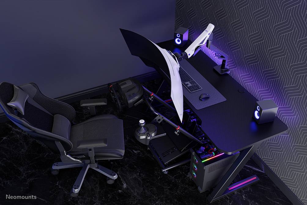 Neomounts DS70-256BL1 Gaming monitorarm 24-57" - gasveer - Topfix - 180°-stop