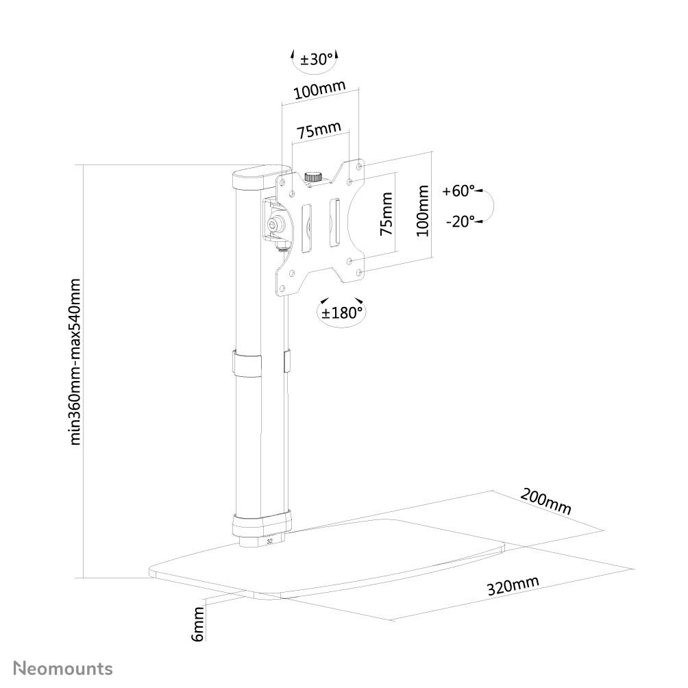 Neomounts monitor stand - FPMA-D890BLACK