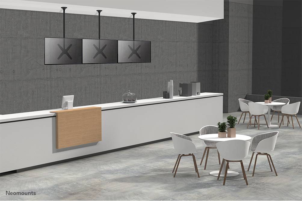 Neomounts FPMA-C340BLACK Monitor/TV-beugel plafond 32-75" - h 106-156 cm