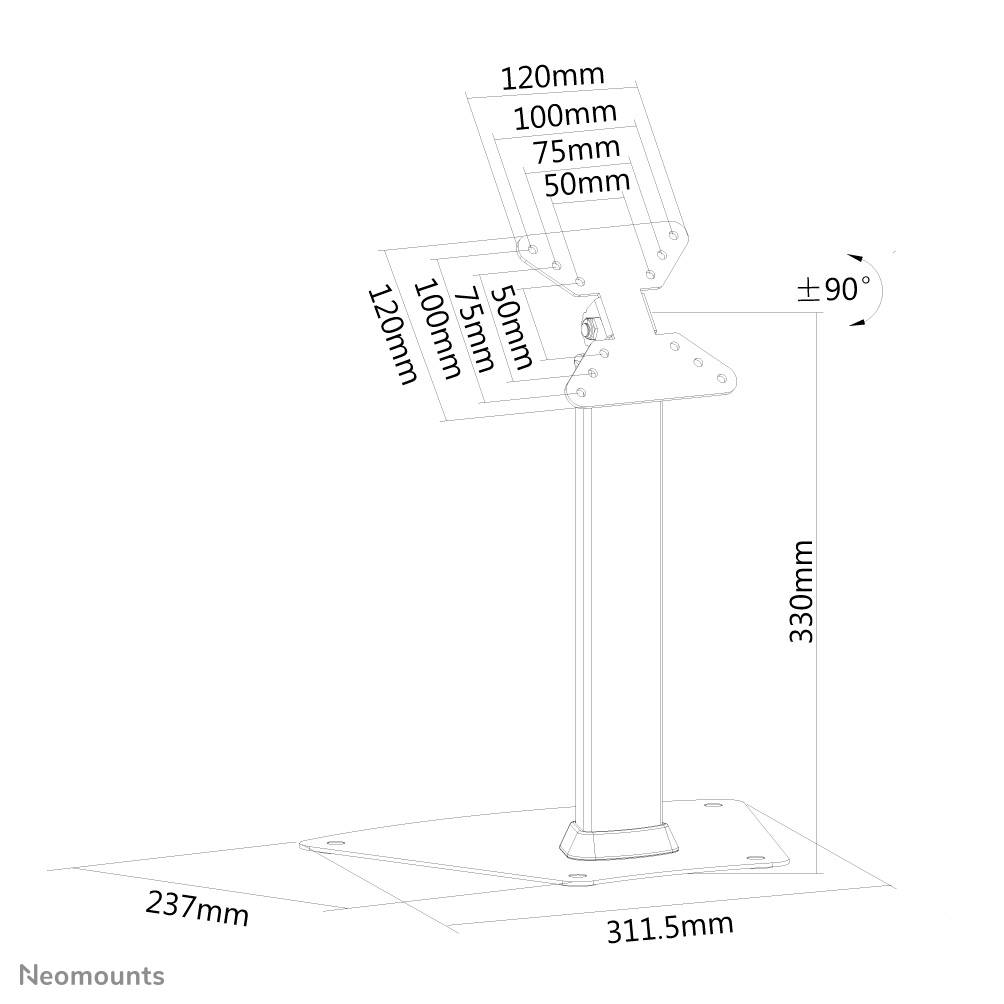 Neomounts FPMA-D1500SILVER Monitorstandaard 10-32"