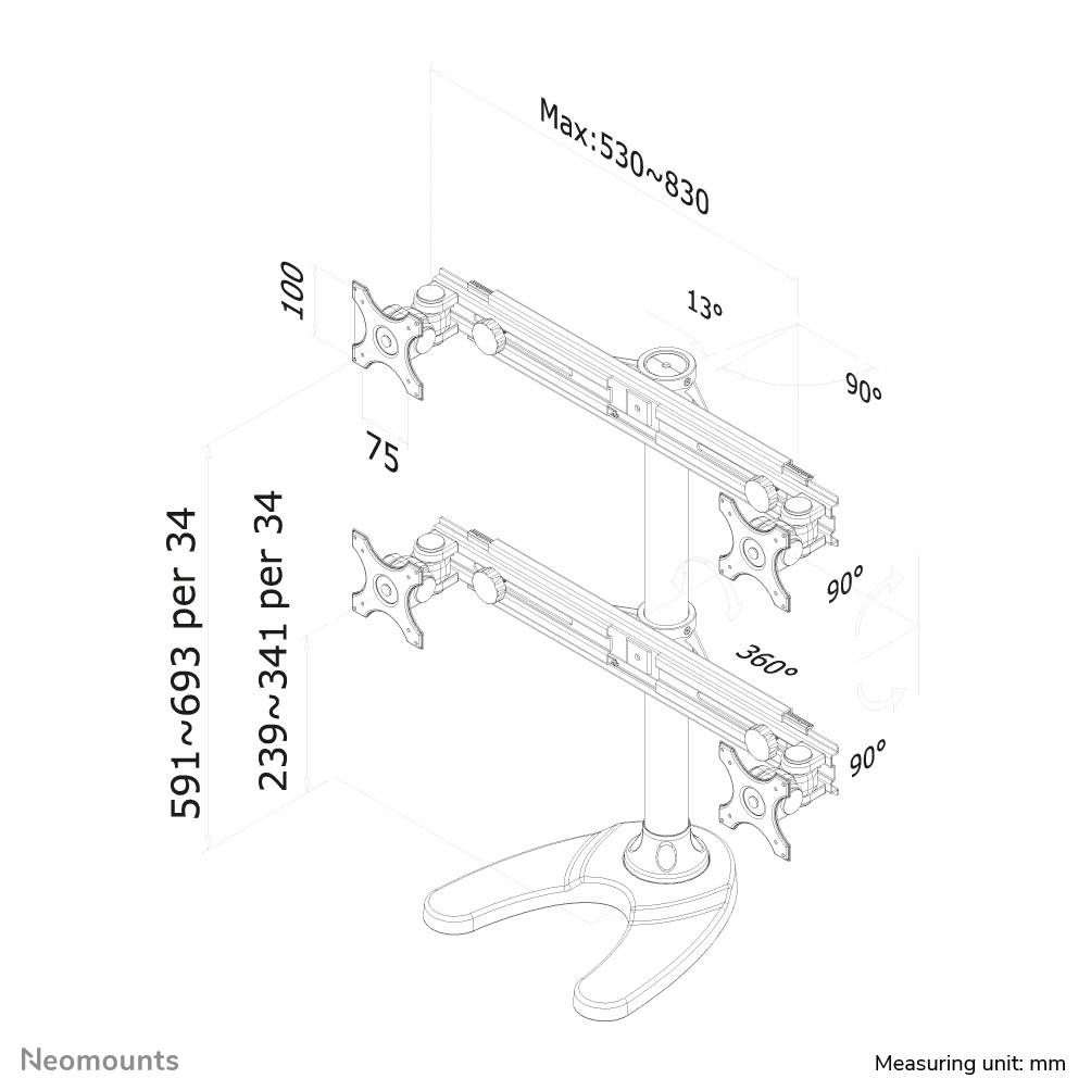 Neomounts monitor stand - FPMA-D700DD4