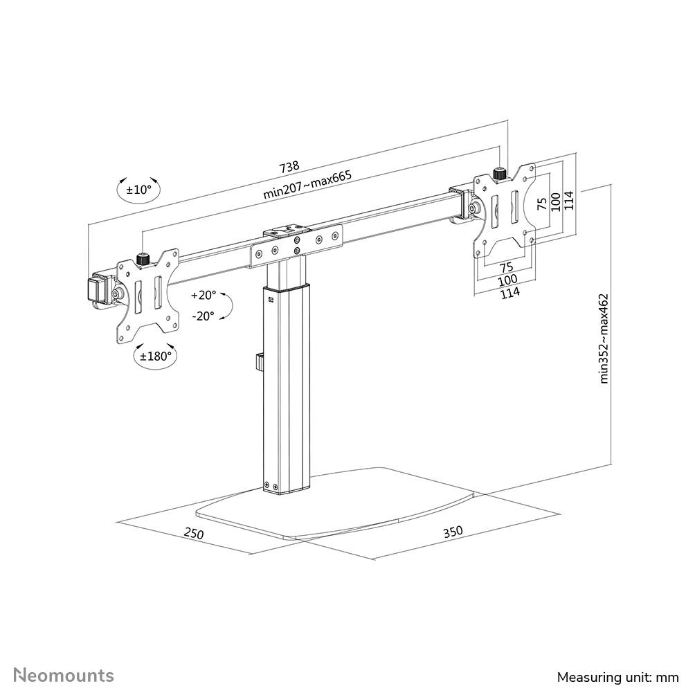 Neomounts monitor stand - FPMA-D865DBLACK