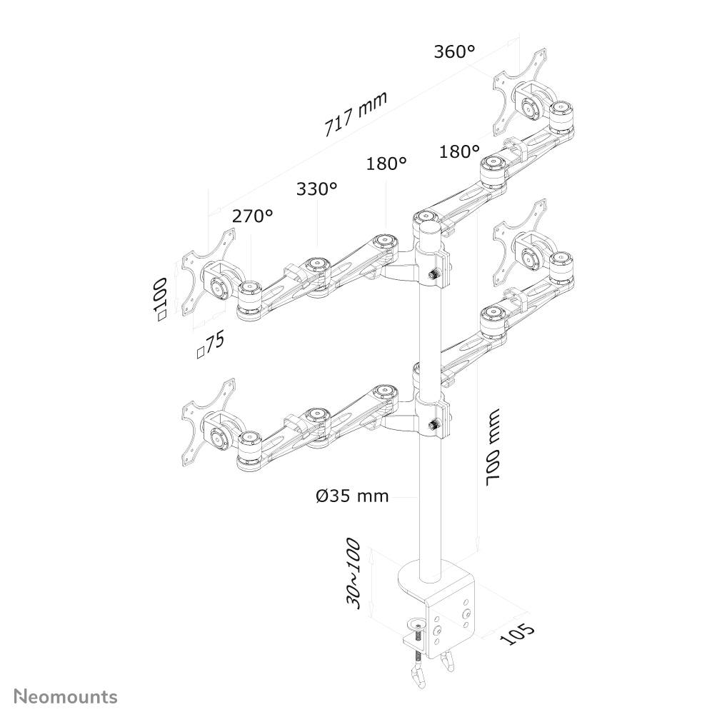 Neomounts monitorarm - FPMA-D935D4