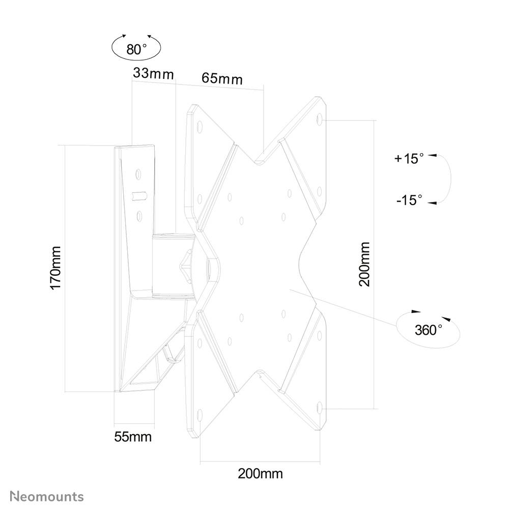 Neomounts FPMA-W815 Monitor/TV-beugel wand 10-40" - full motion