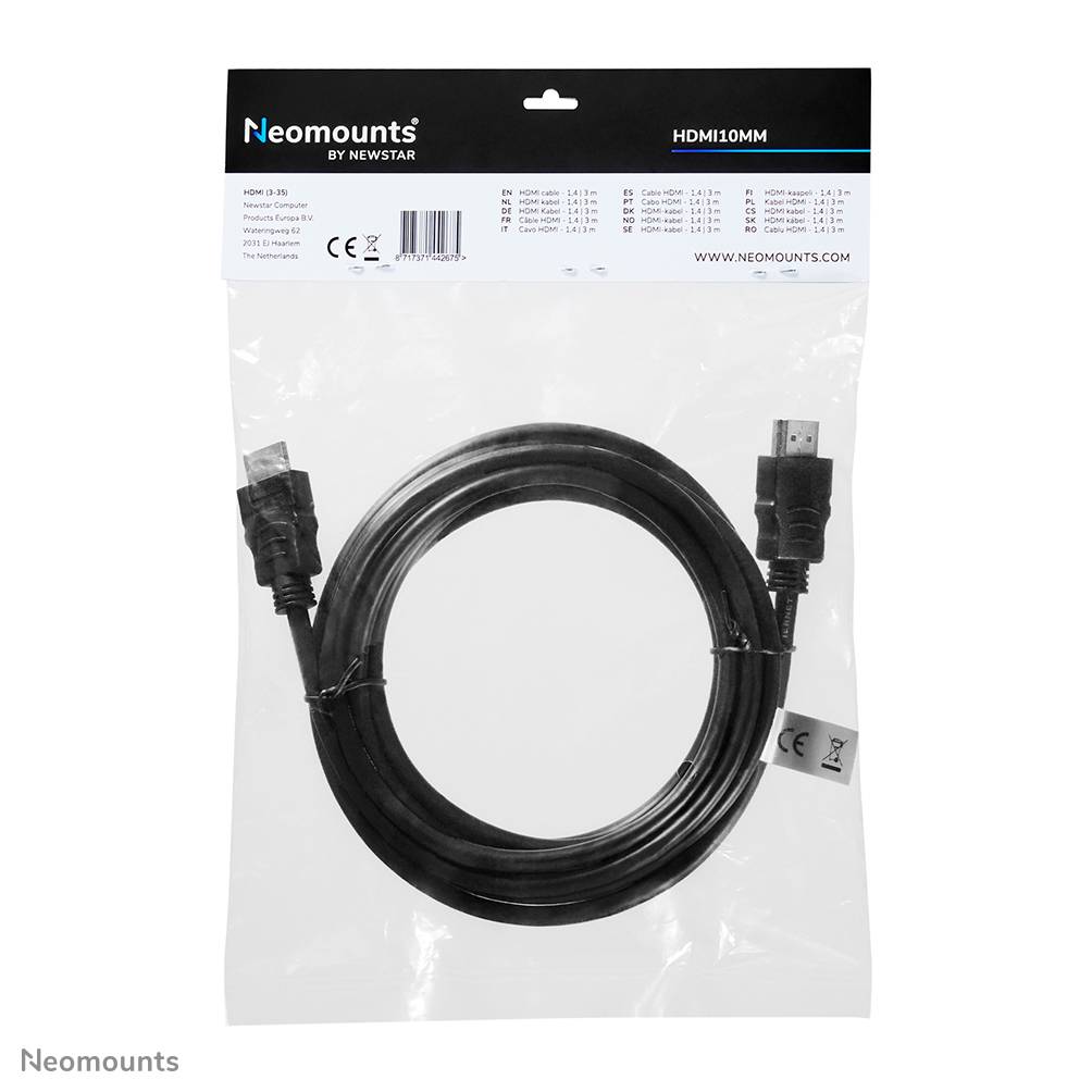 Neomounts HDMI10MM HDMI kabel - 3 meter