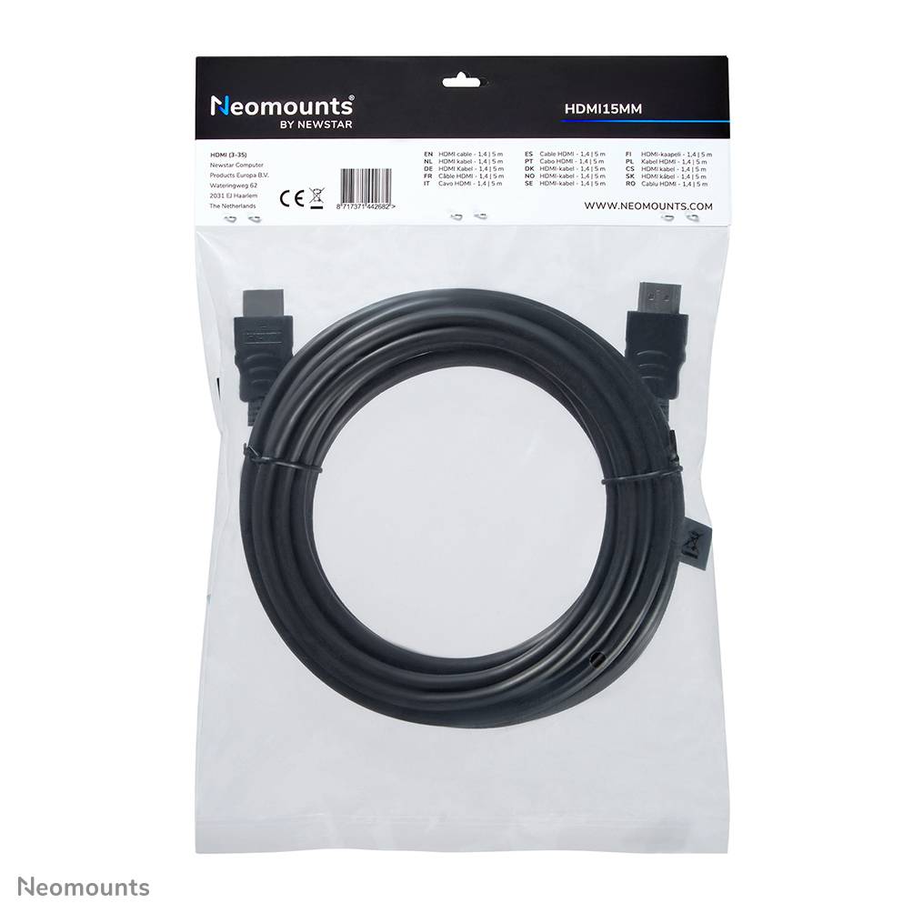 Neomounts HDMI15MM HDMI kabel - 5 meter