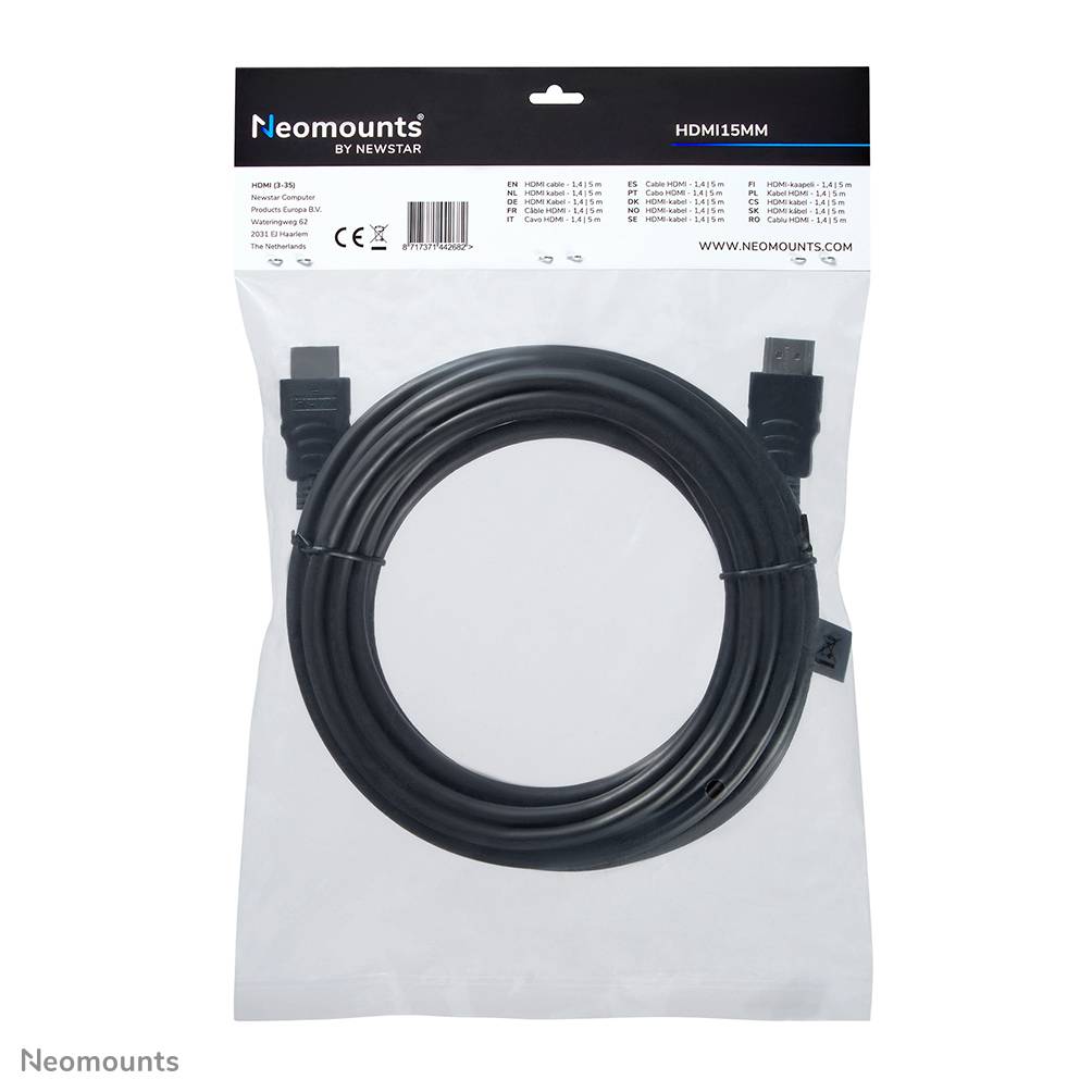 Neomounts HDMI15MM HDMI kabel - 5 meter