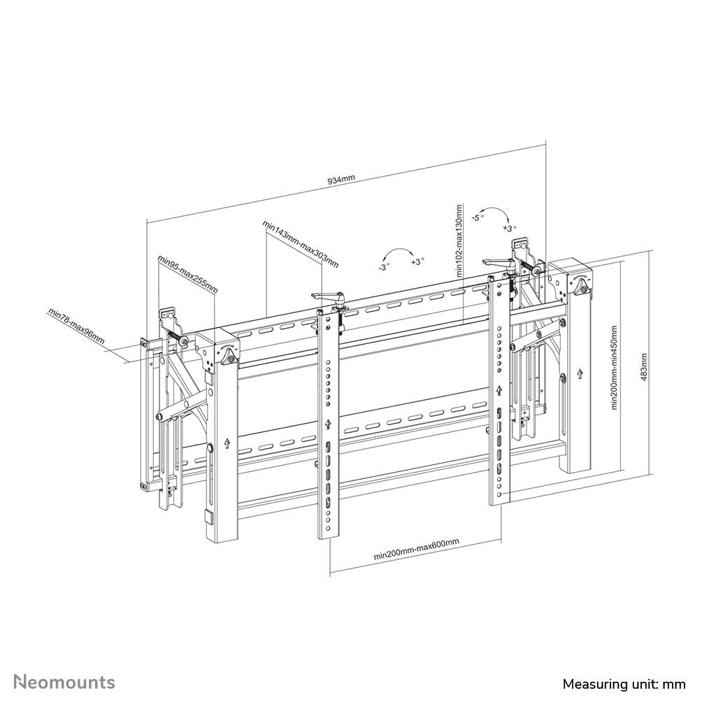 Neomounts videowall steun - LED-VW2000BLACK