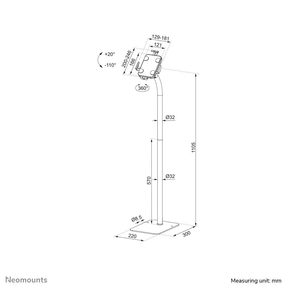 Neomounts tablet vloersteun - FL15-625WH1