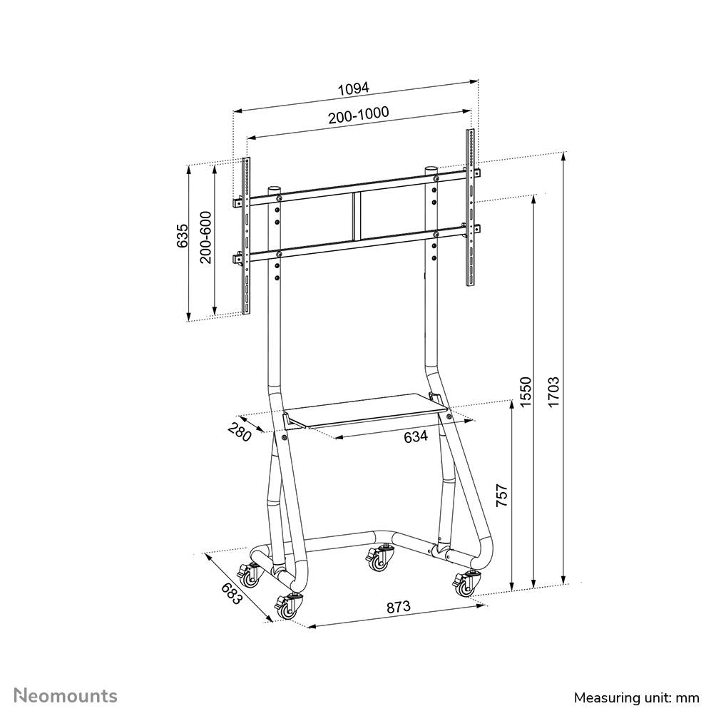 Neomounts vloersteun - NS-M3800BLACK