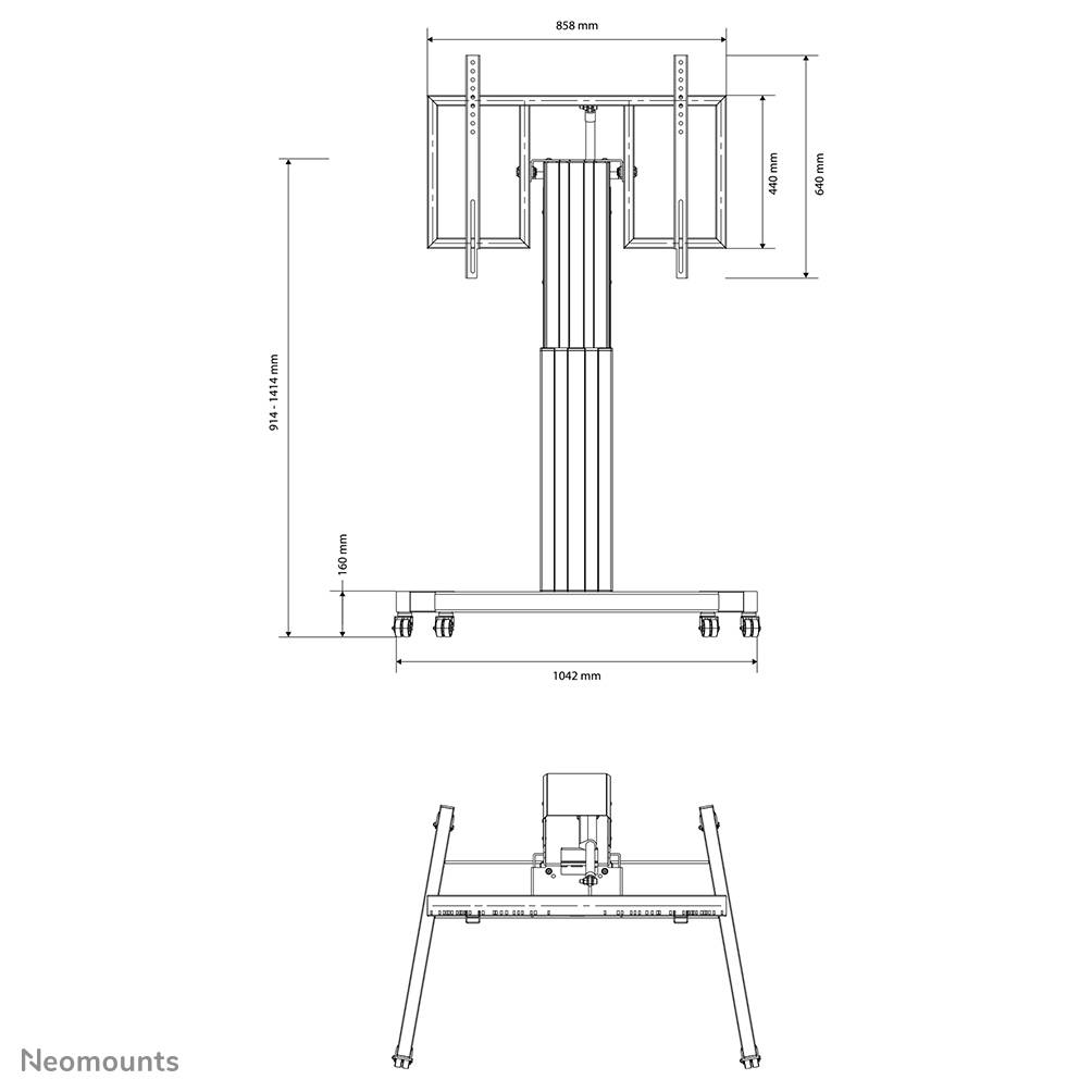 Neomounts gemotoriseerde vloersteun - PLASMA-M2500TSILVER