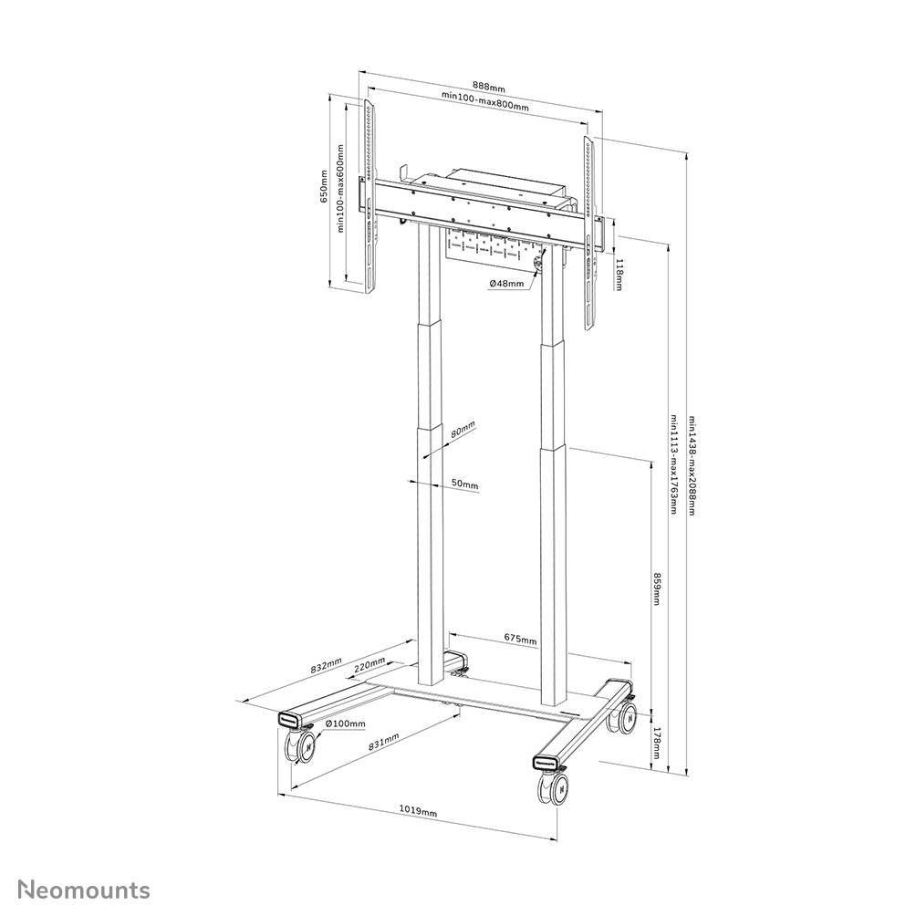 Neomounts gemotoriseerde vloersteun - FL55-875WH1