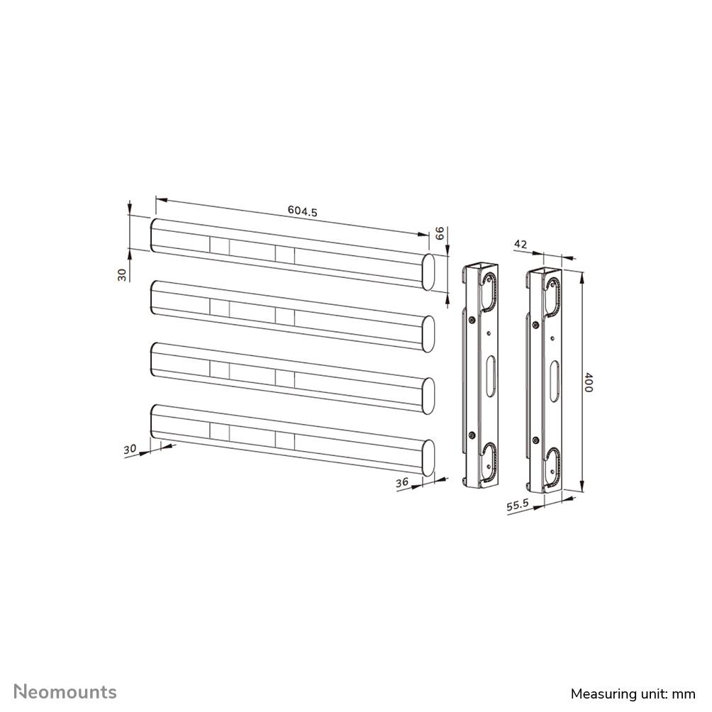 Neomounts AFL55-975BL VESA-uitbreidingkit 86-115" - max 160 kg