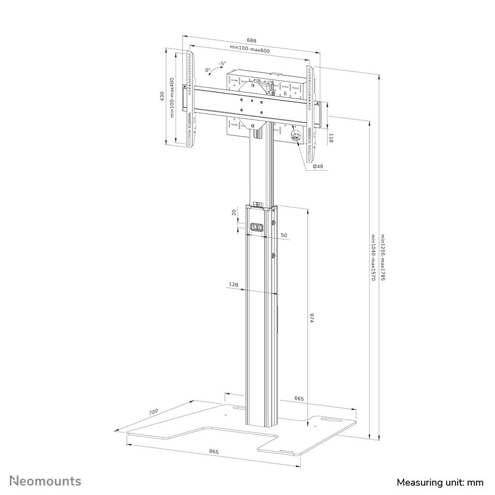 Neomounts vloersteun - FL45S-825BL1