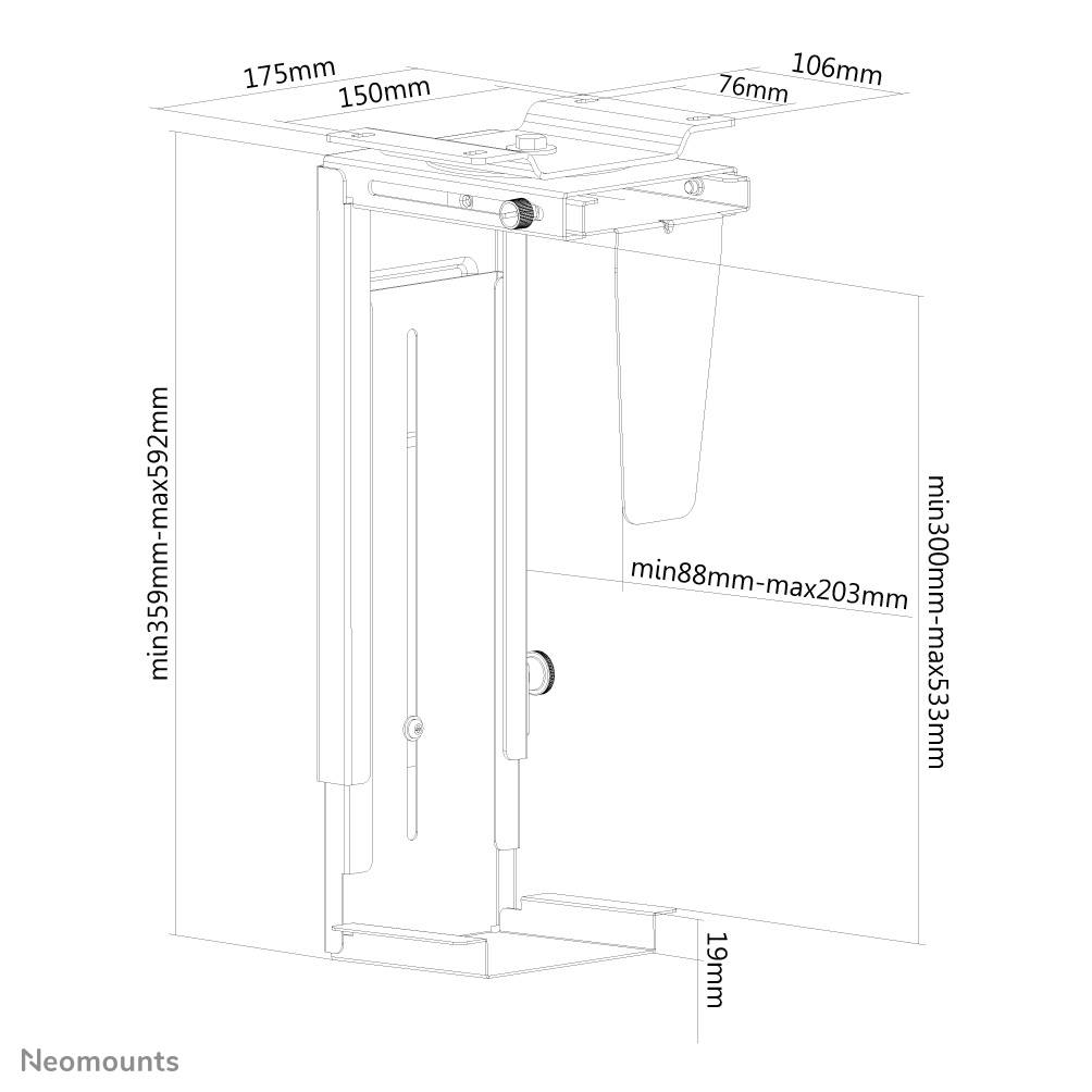 Neomounts cpu houder - NM-CPU100BLACK