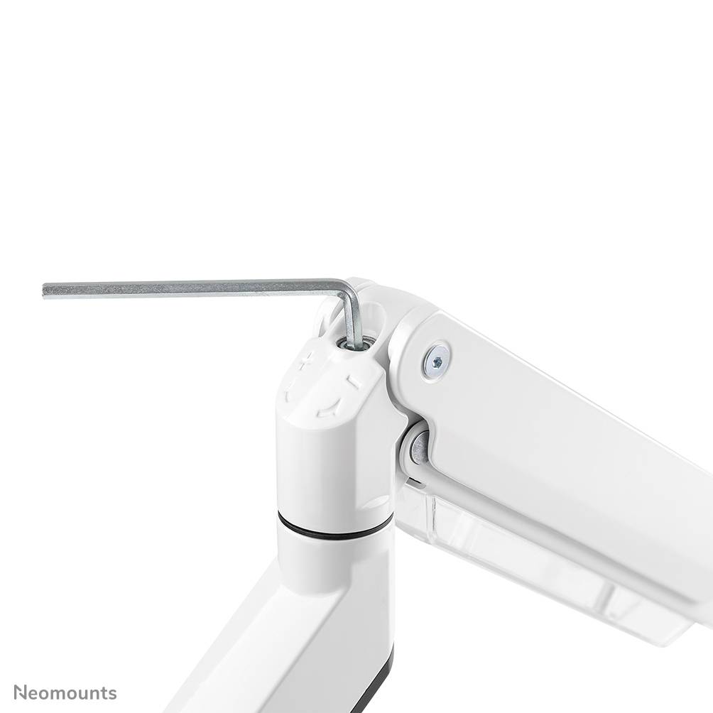 Neomounts NM-D775WHITEPLUS Monitorarm 10-49" - gasveer - Topfix - 180°-stop