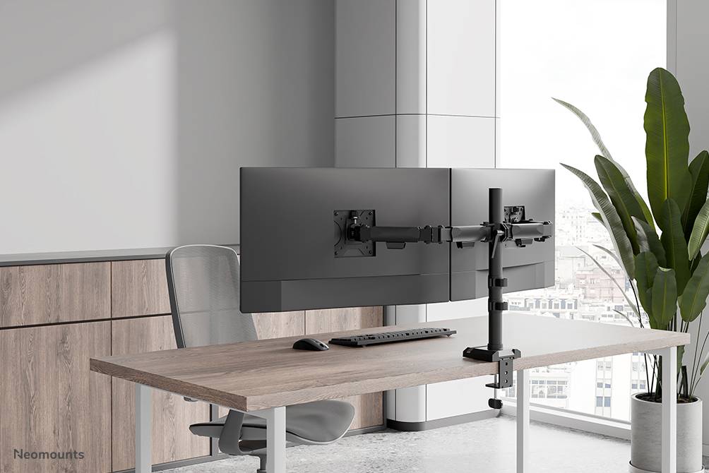 Neomounts DS60-600BL2 Monitorarm 10-32" - Quick-fix - 180°-stop