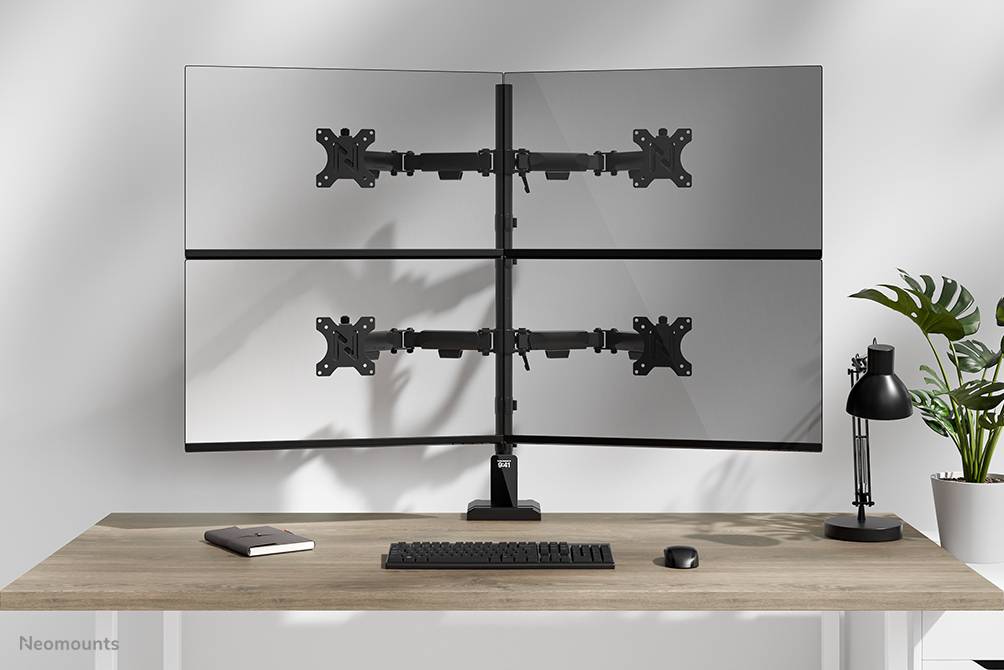 Neomounts DS60-600BL2-2 Quadruple monitorarm voor vier schermen 10-32"