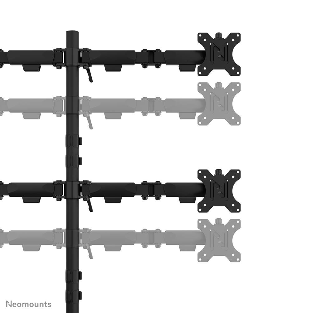 Neomounts DS60-600BL2-2 Quadruple monitorarm voor vier schermen 10-32"