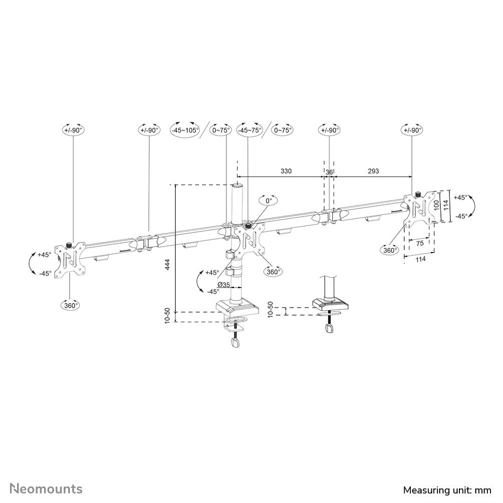 Neomounts monitorarm - DS60-600BL3