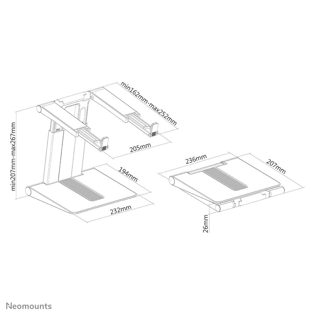 Neomounts opvouwbare laptop stand - NSLS200