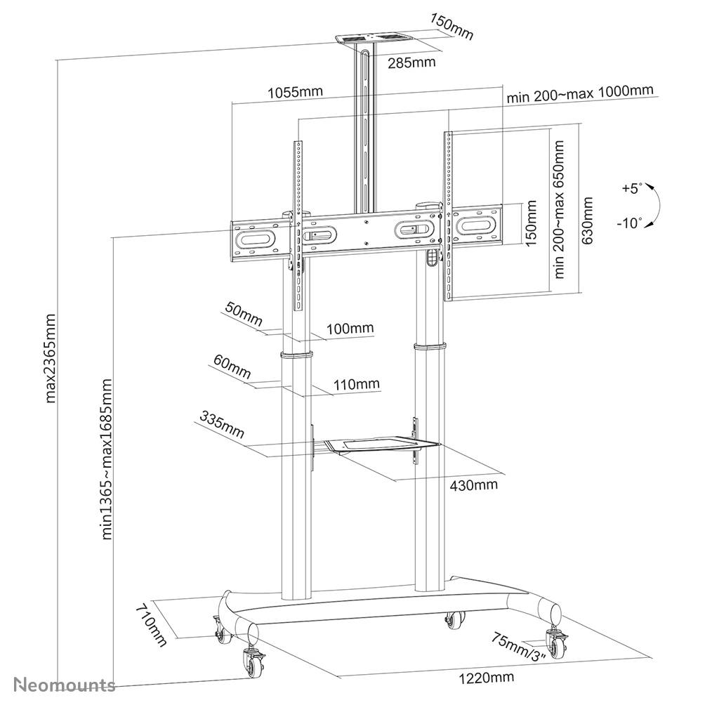 Neomounts vloersteun - PLASMA-M1950E