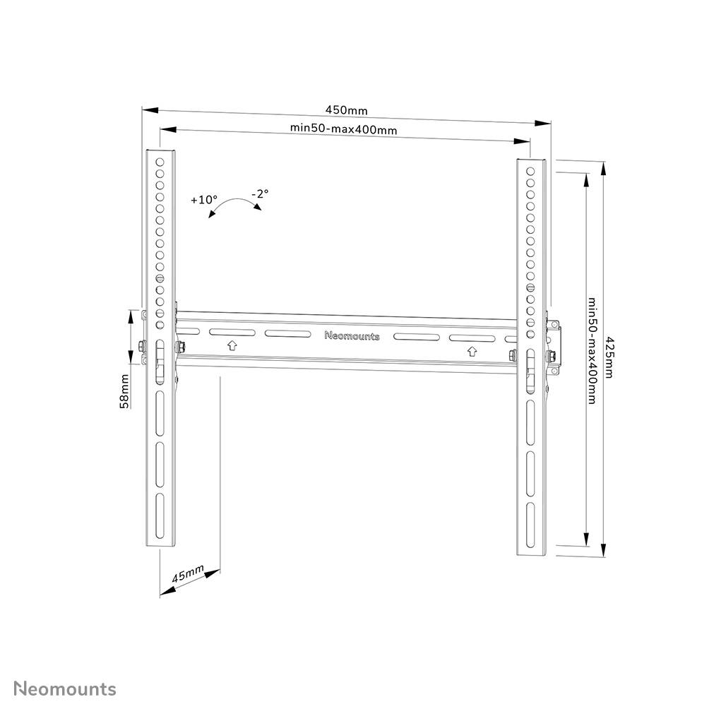 Neomounts WL35-350BL12 TV-beugel wand 24-55" - kantelbaar - vergrendelbaar - Easy Install