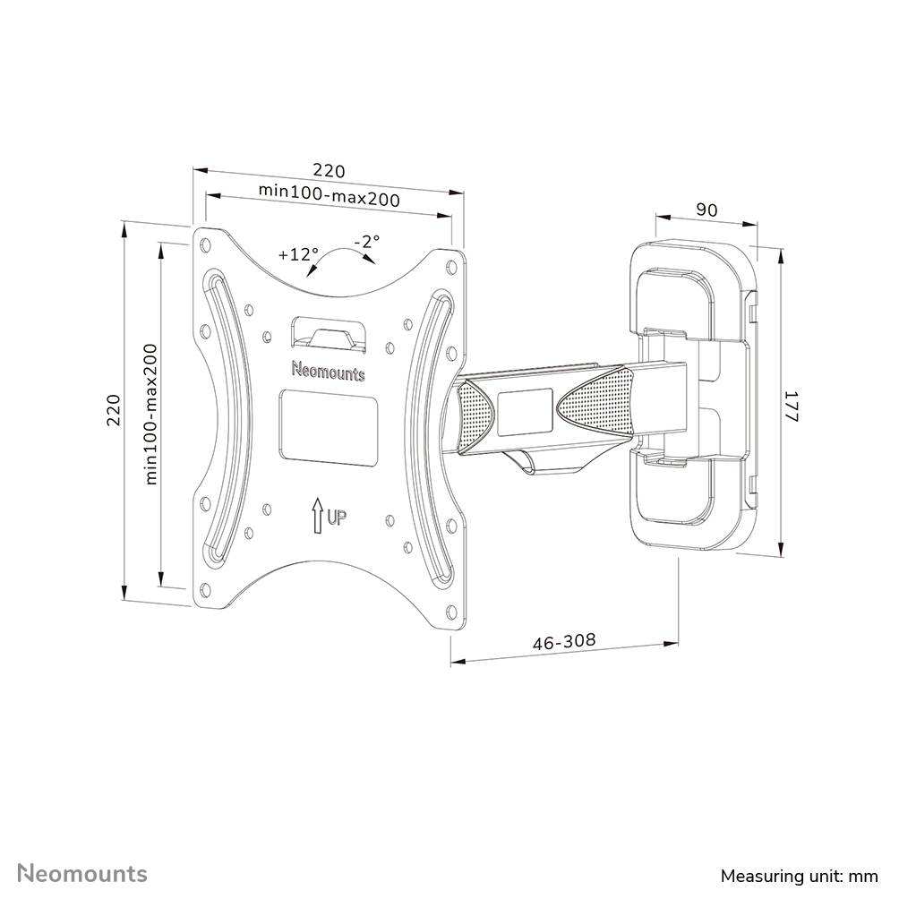 Neomounts WL40-540BL12 TV-beugel wand 32-55" - full motion - Easy Install