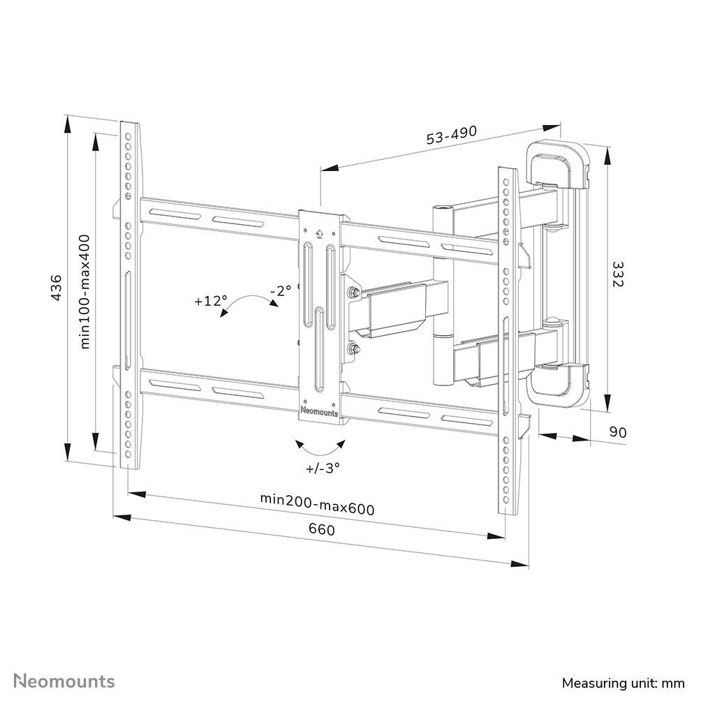 Neomounts tv wandsteun - WL40-550BL16