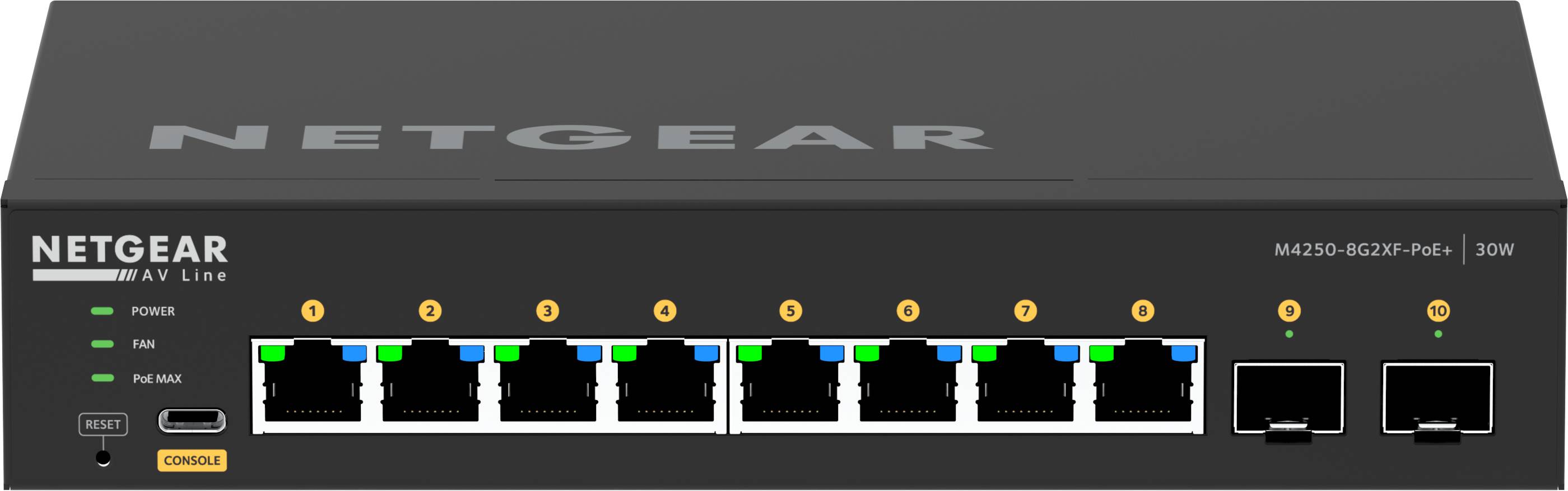 NETGEAR GSM4210PX Managed L2/L3 Gigabit Ethernet (10/100/1000) Power over Ethernet (PoE) Zwart