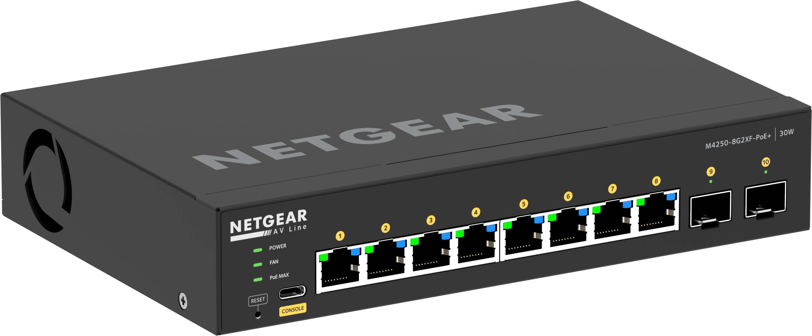NETGEAR GSM4210PX Managed L2/L3 Gigabit Ethernet (10/100/1000) Power over Ethernet (PoE) Zwart