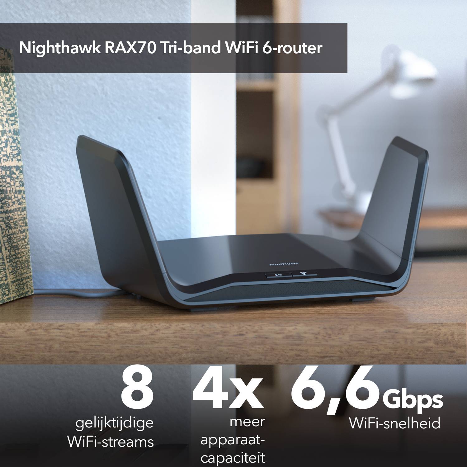 NETGEAR Nighthawk Tri-Band AX8 8-Stream AX6600 WiFi 6 Router (RAX70)