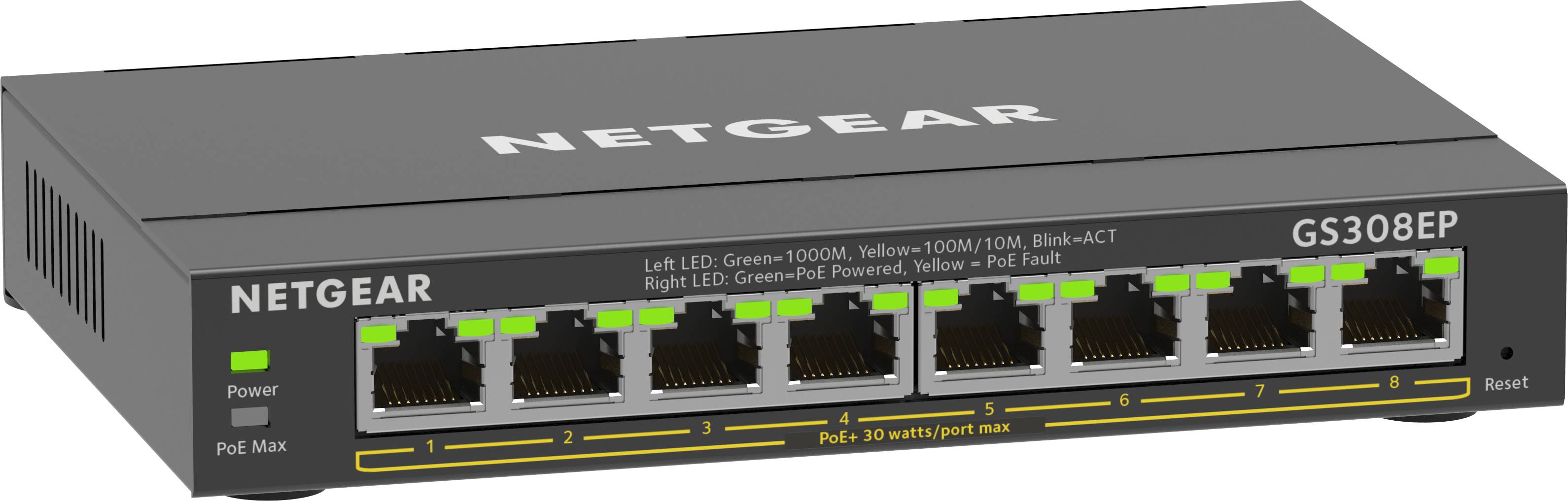 NETGEAR 8-Port Gigabit Ethernet PoE+ Plus Switch (GS308EP)