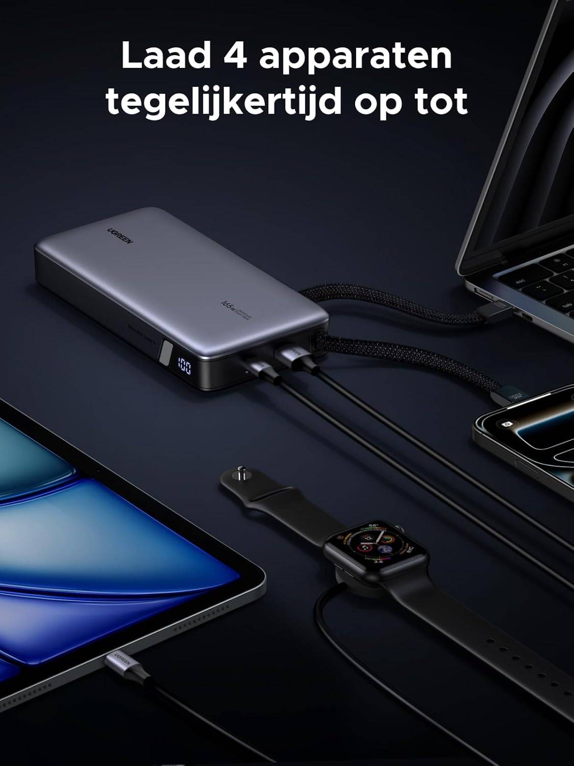 UGREEN Nexode PB552 25.000mAh 165W PowerBank with Built-in USB-C Cable
