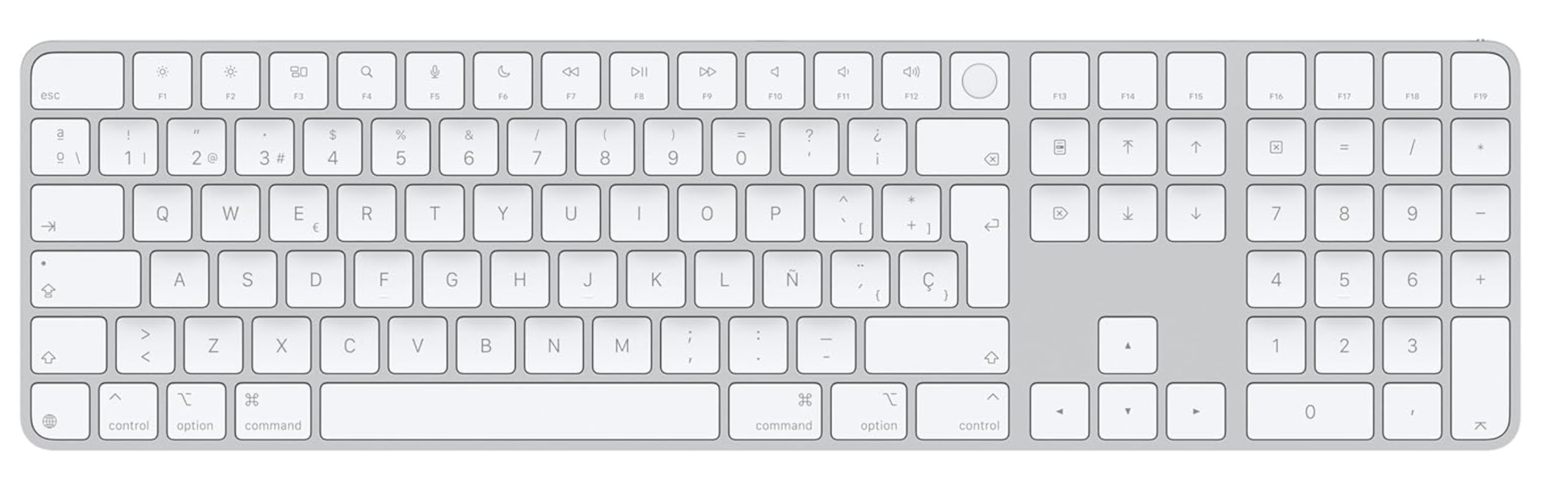 Apple Magic Keyboard met Touch ID en numeriek toetsenblok Apple silicon - QWERTY Spaans - Wit