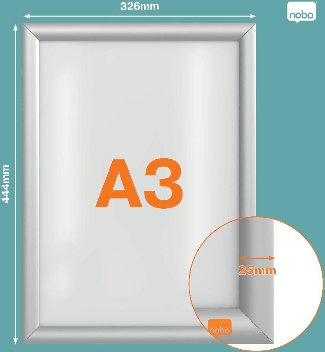 Nobo clicklijst Essence, uit aluminium, ft A3