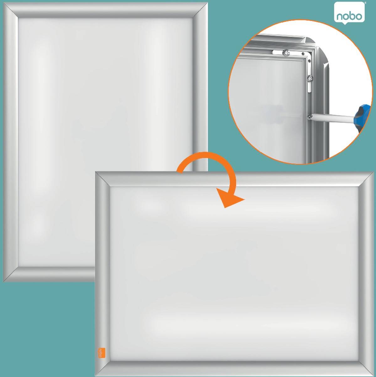 Nobo clicklijst Essence, uit aluminium, ft A3