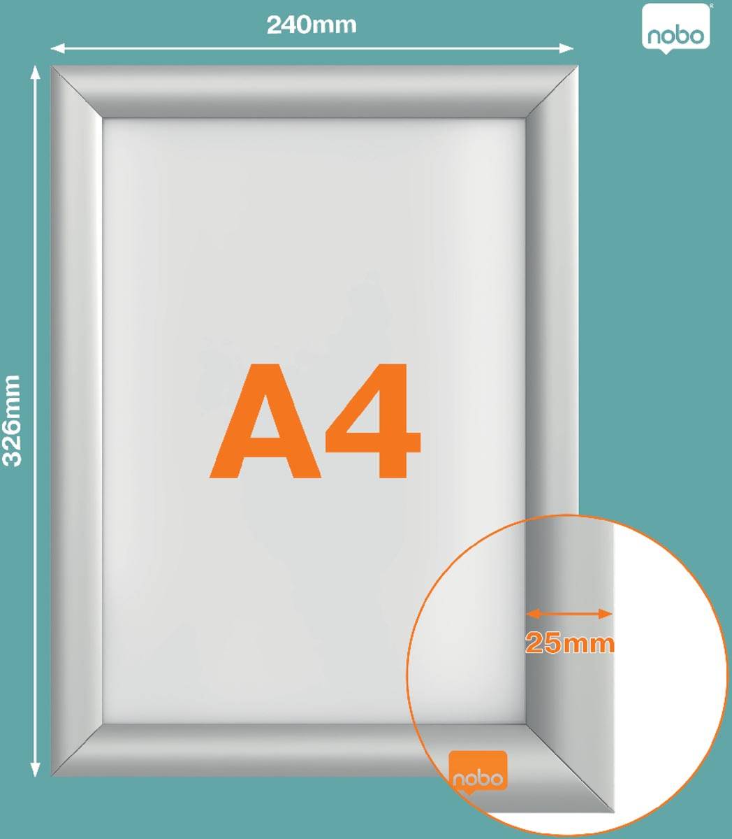 Nobo clicklijst Essence, uit aluminium, ft A4