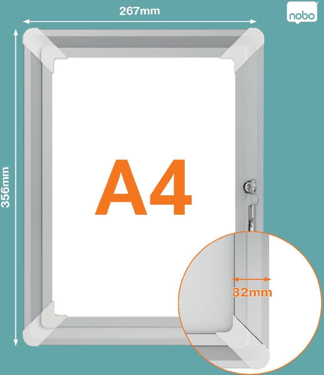Nobo clicklijst Premium Plus, uit aluminium, afsluitbaar, ft A4