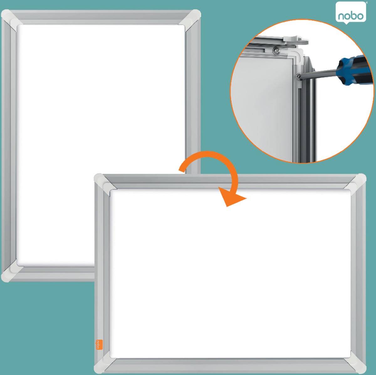 Nobo clicklijst Premium Plus, uit aluminium, versterkende hoeken, ft A3