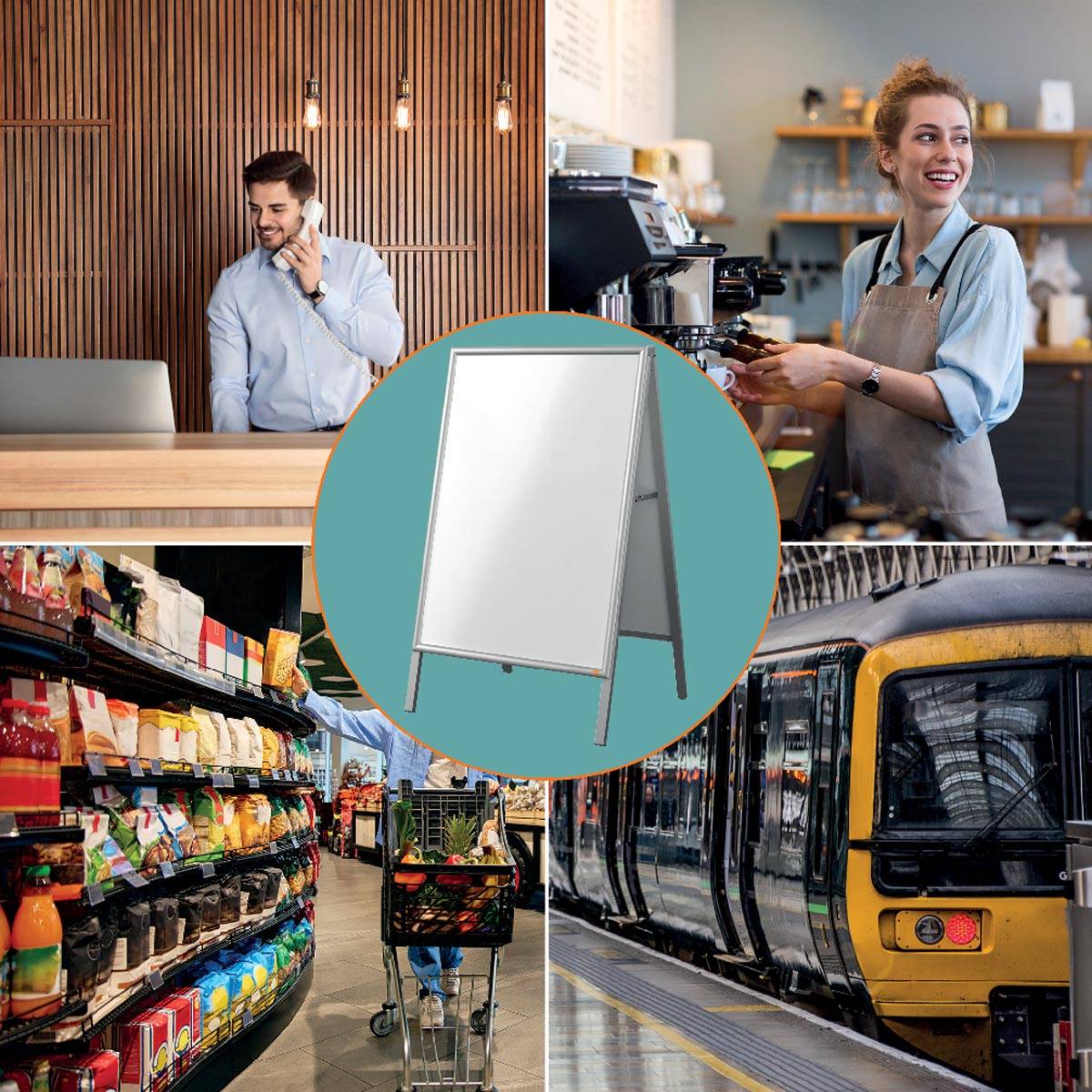 Nobo Essence stoepbord, uit aluminium, ft A1