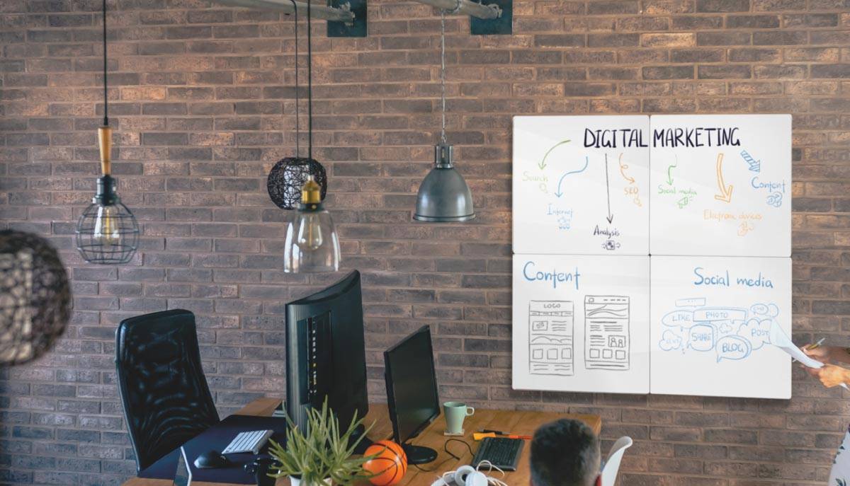 Nobo frameloos modulair whiteboard, staal, magnetisch, 45 x 45 cm