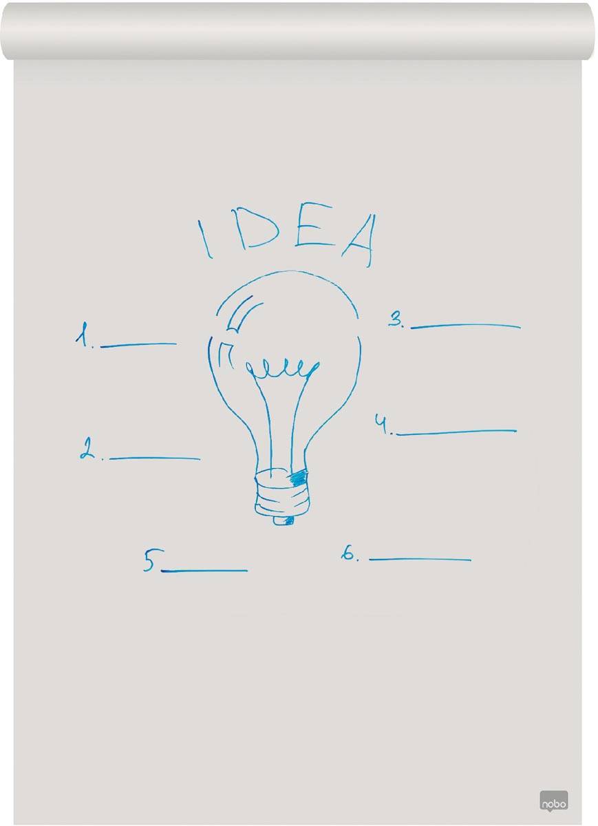 Nobo gerecycleerd papierblok voor flipcharts, ft 58 x 81 cm, blok van 50 vel, op rol