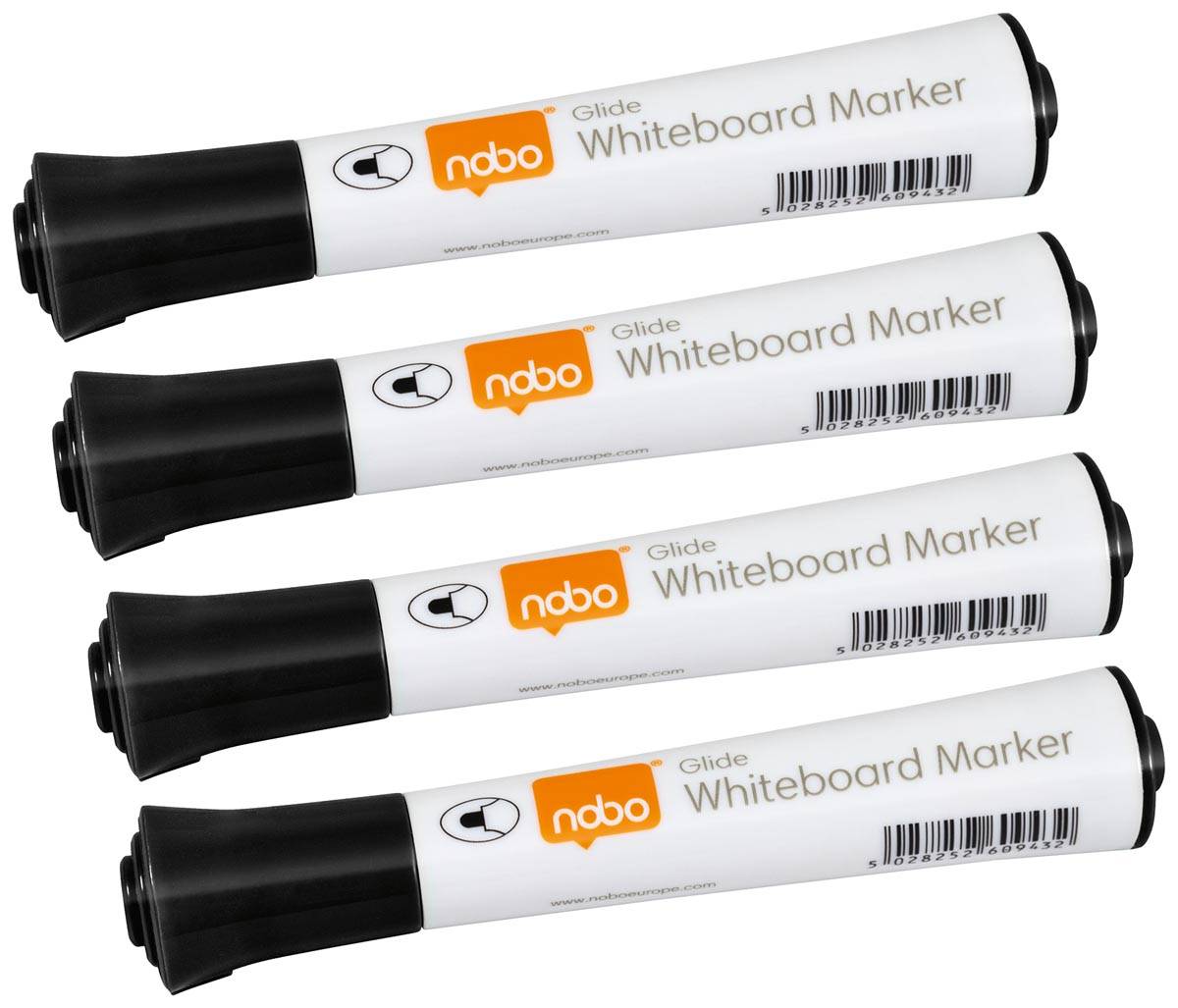 Nobo Glide whiteboardmarker, ronde punt, pak van 10 stuks, zwart