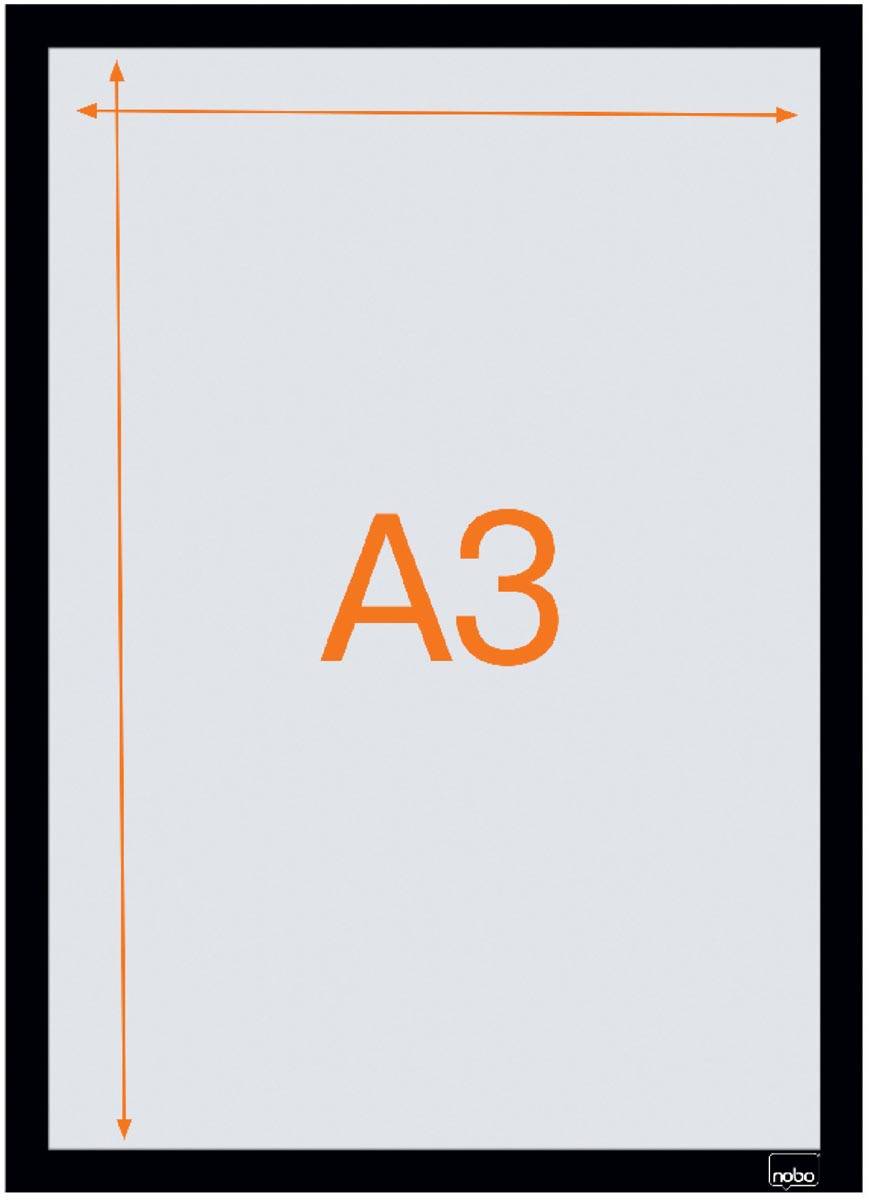 Nobo zelfklevend magnetisch kader A3, zwart, pak van 2 stuks